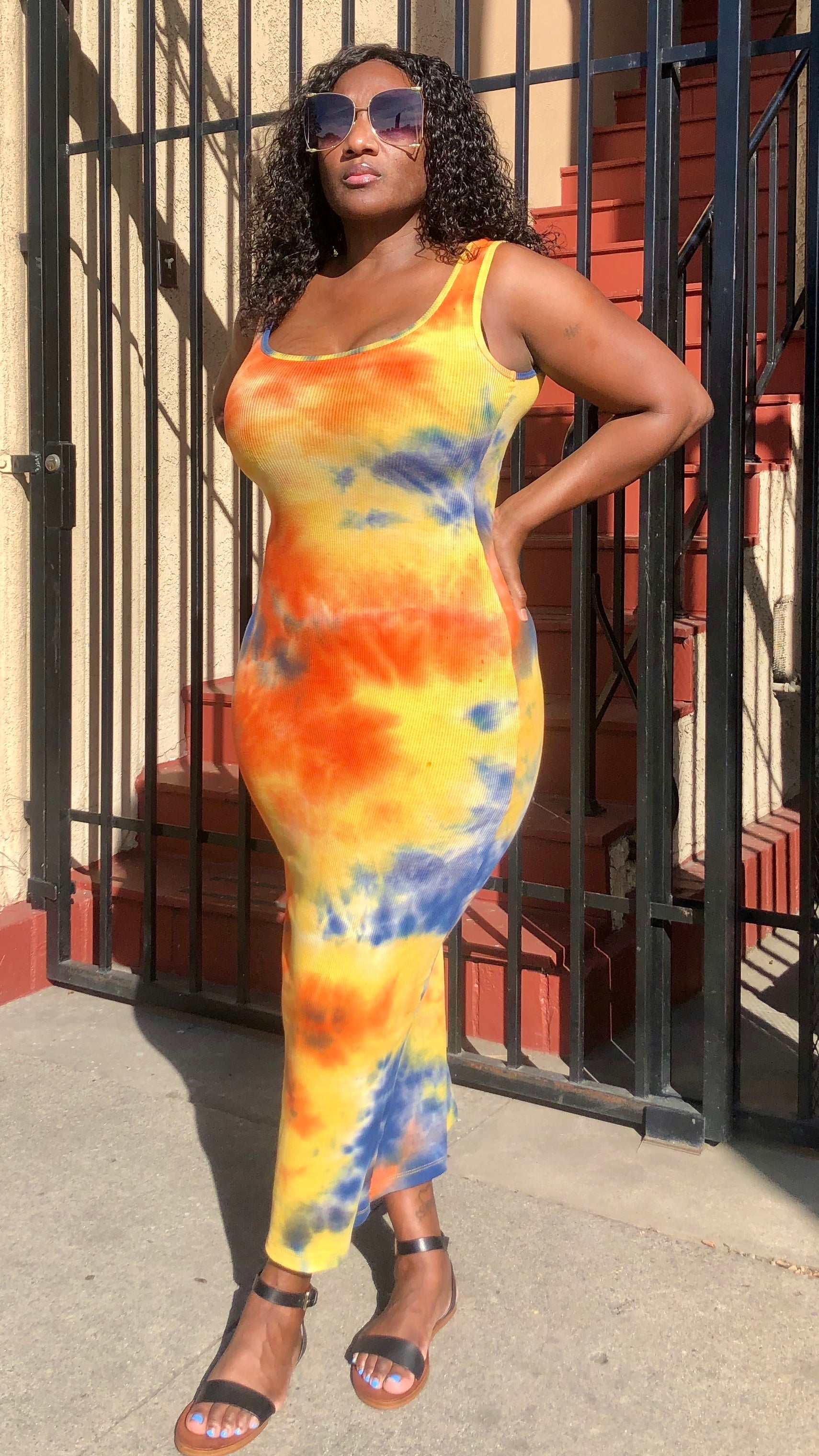 Orange Burst Ribbed Tank Dress MaxiRay Boutique Orange Burst Ribbed Tank Dress MaxiRay Boutique