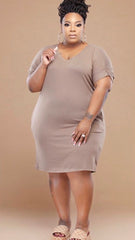 Comfy Girl Dress, 2 Colors    (Plus Size)